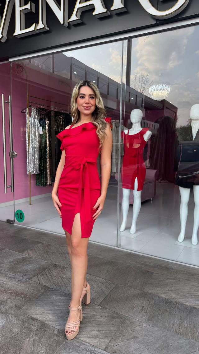 Vestido rojo moño