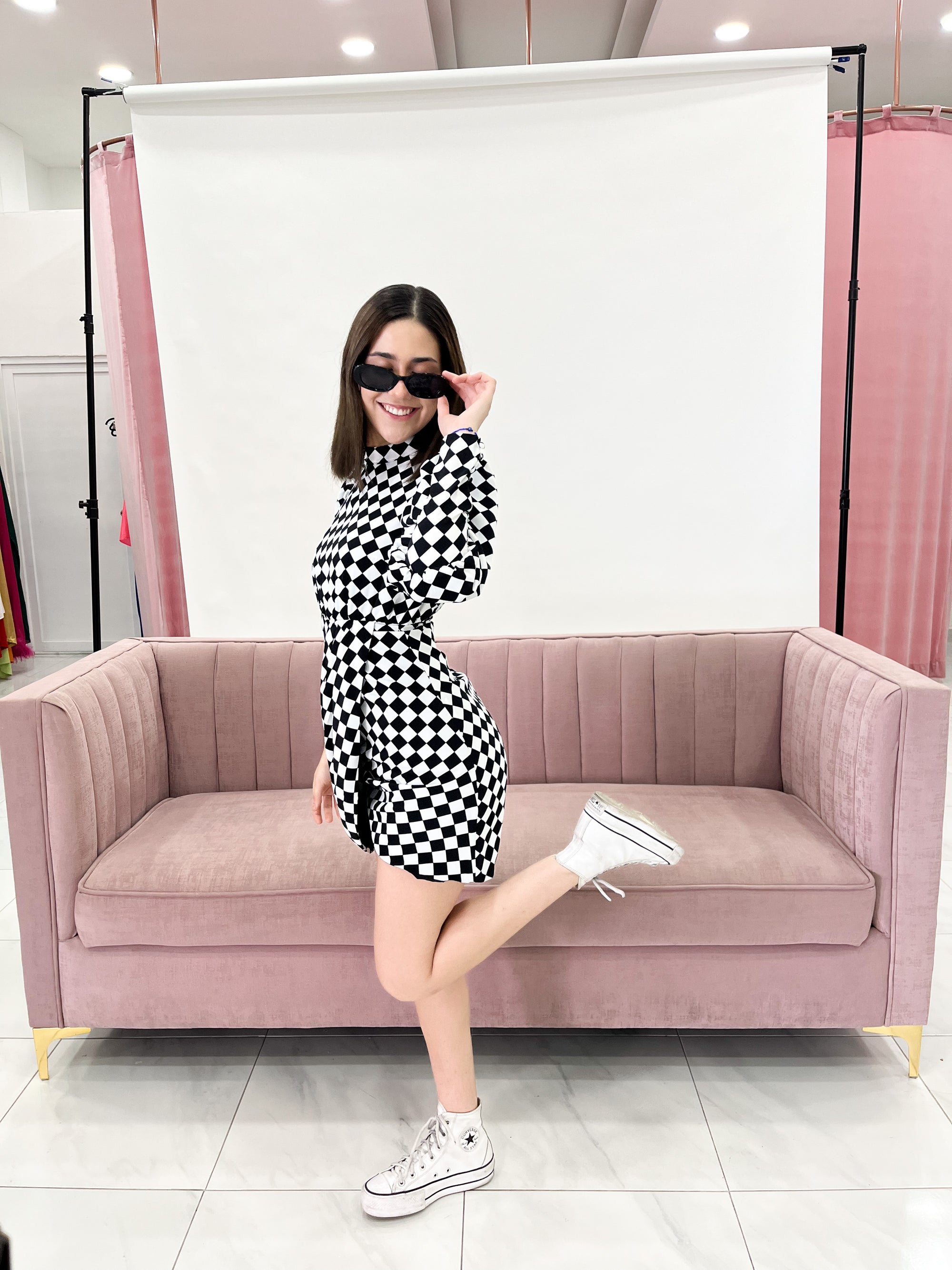 Vestido blanco negro